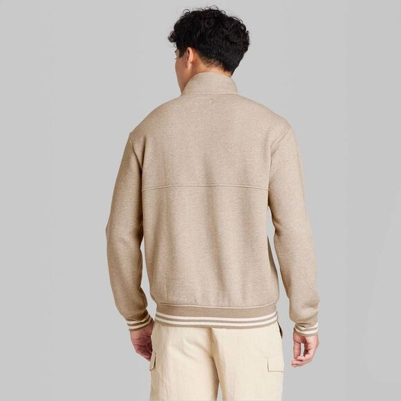 Original Use -  Men's Quarter Length Zipper Fleece Sw Tan - Picture 3 of 3